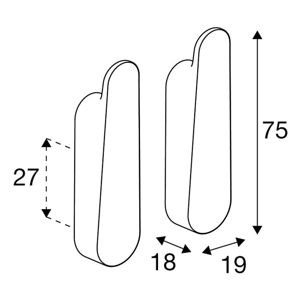 Snagi einfaldur Pressalit Style matt svartur 2stk