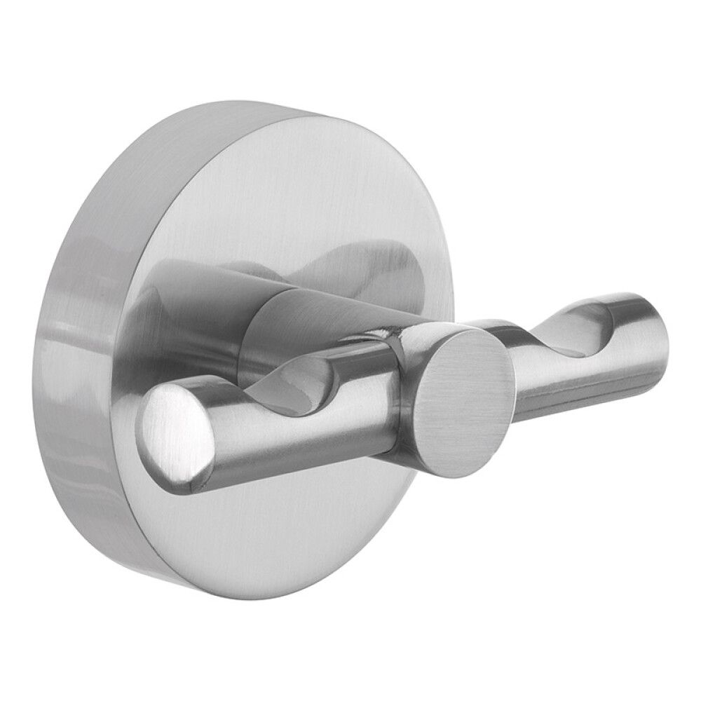 Krókur tvöfaldur Tesa Moon límdur króm