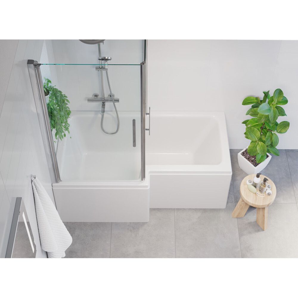 Baðþil glært 150x80 cm satín prófíll Skärgård