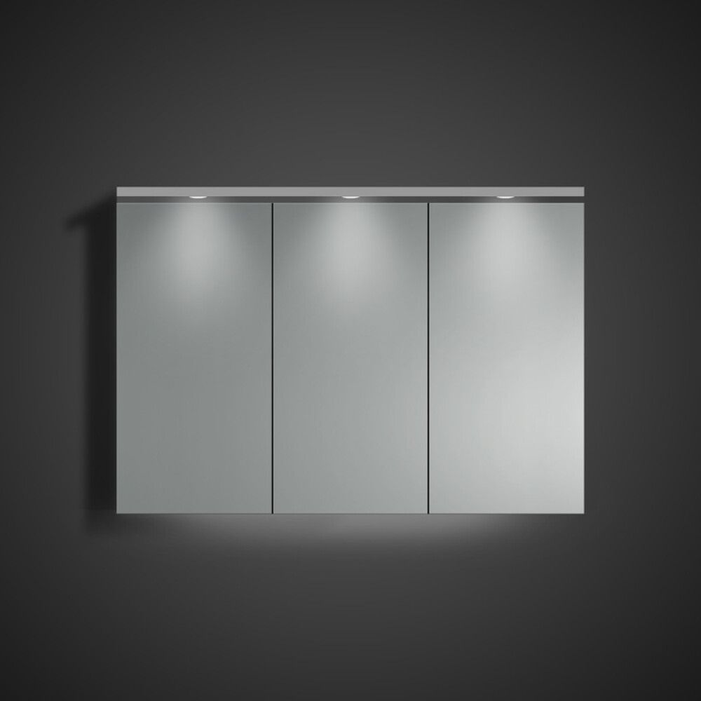 Speglaskápur kantaður matt grár 100x70 Skärgård