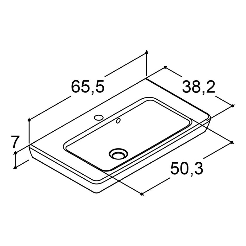 Handlaug Lotto 65x38cm Dansani hvít