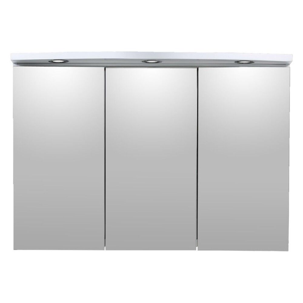 Speglaskápur rúnaður matt hvítur 100x70 Skärgård