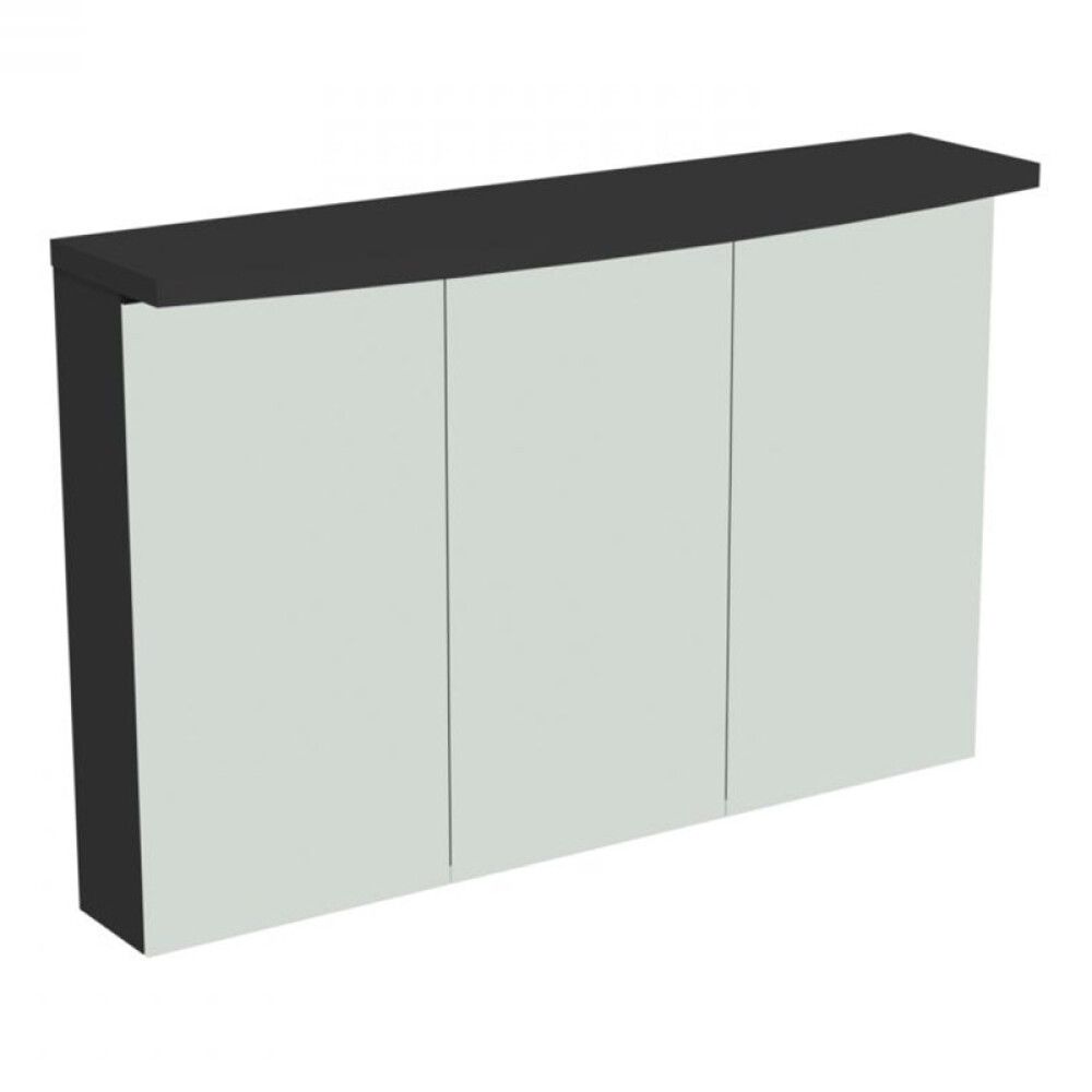 Speglaskápur rúnaður matt svartur 100x70 Skärgård