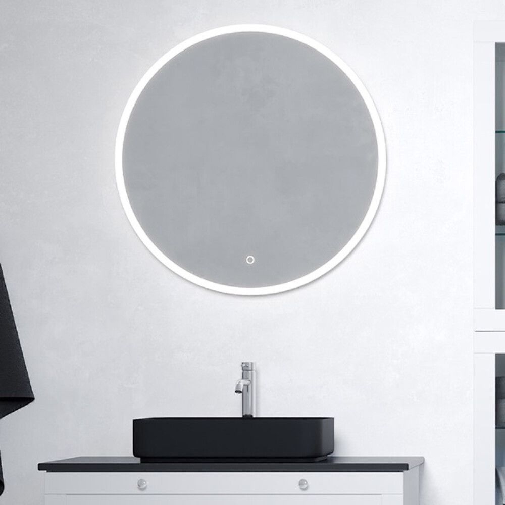 Spegill hringlaga LED rammi 80 cm Skärgård