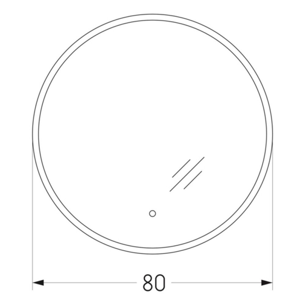 Spegill hringlaga LED rammi 80 cm Skärgård