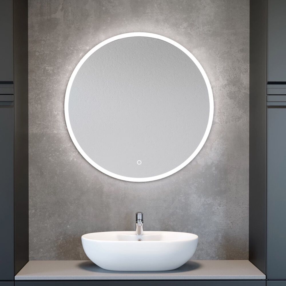 Spegill hringlaga LED rammi 80 cm Skärgård