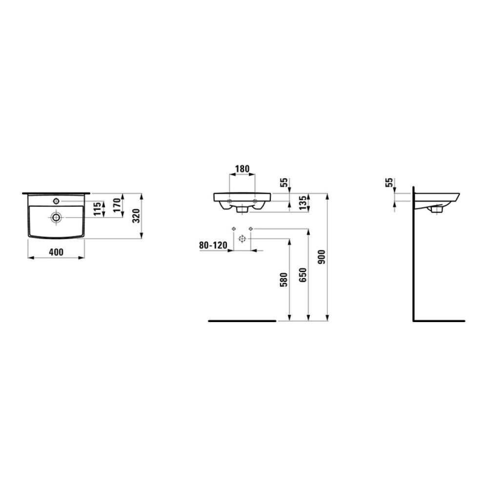 Handlaug 40x32 cm Laufen Pro-N