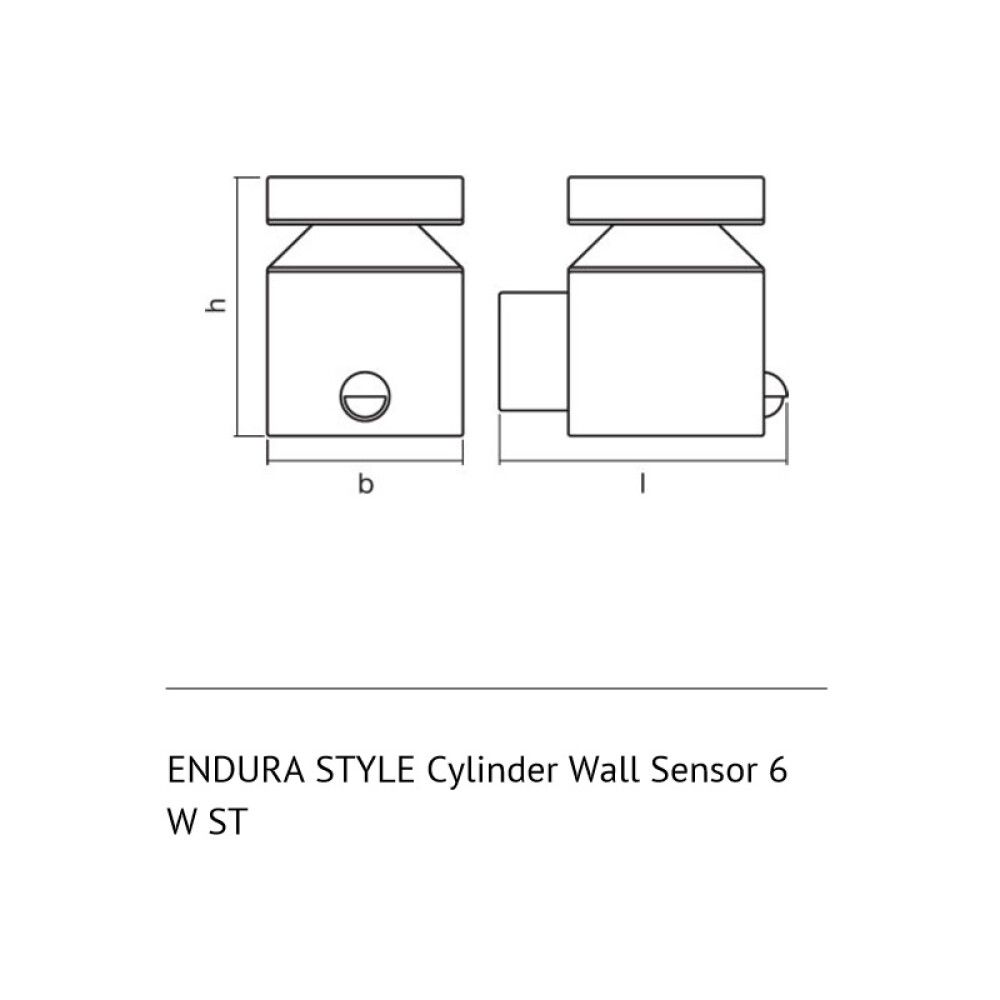 Veggljós LED 6W IP44 Endura Cylinder rýstfrítt