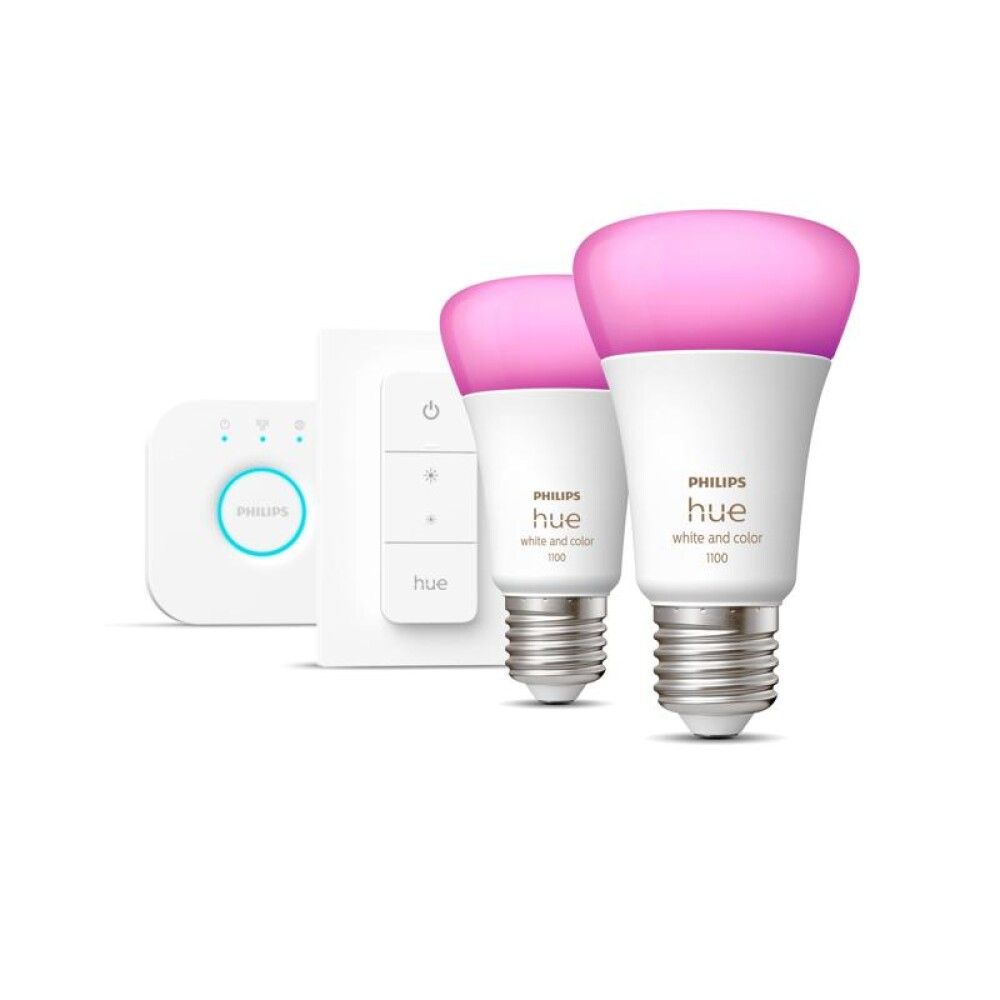 Startsett WCA 2xE27 með brú og rofa Philips Hue