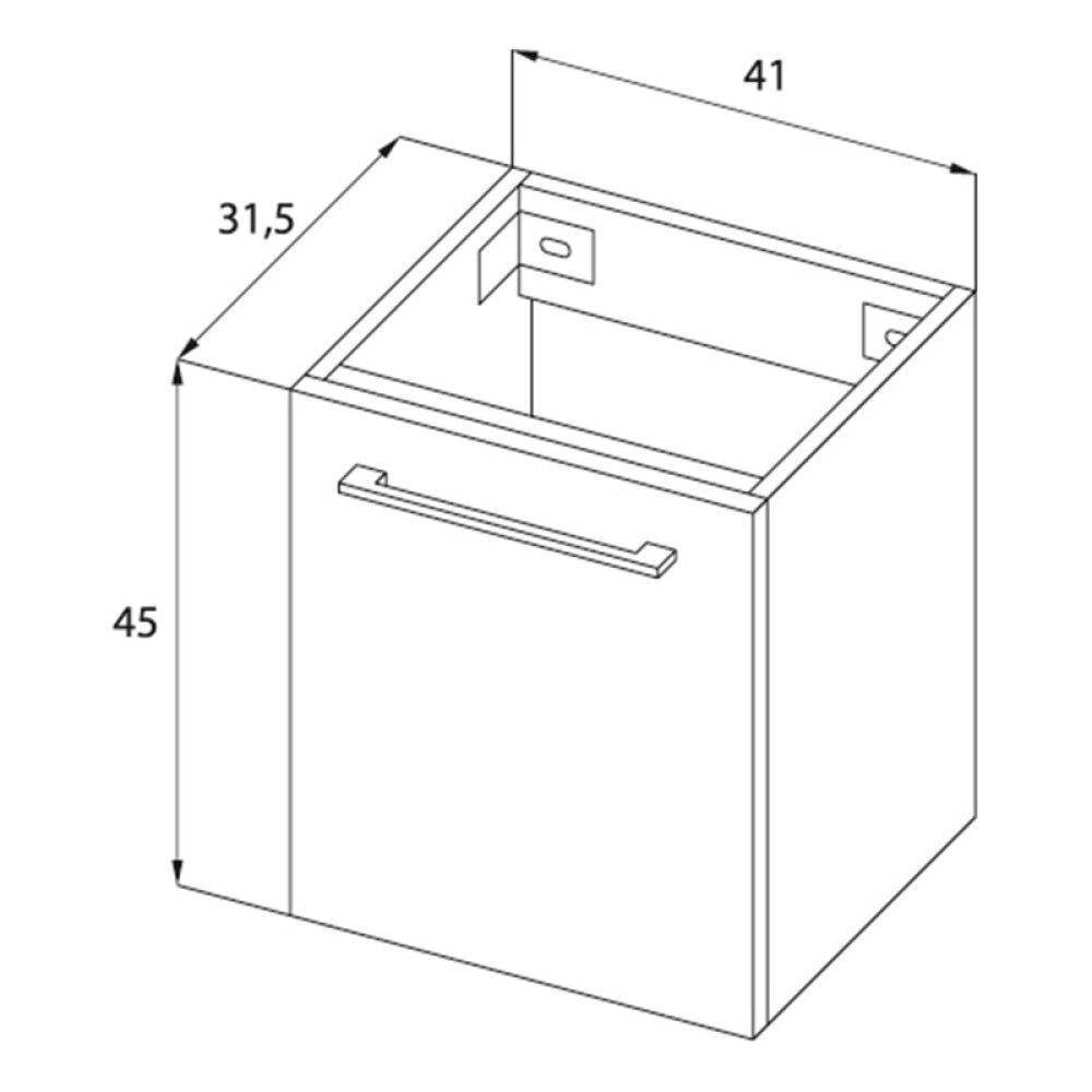 Handlaugarskápur 40cm Bath Deluxe Camden Hvítur