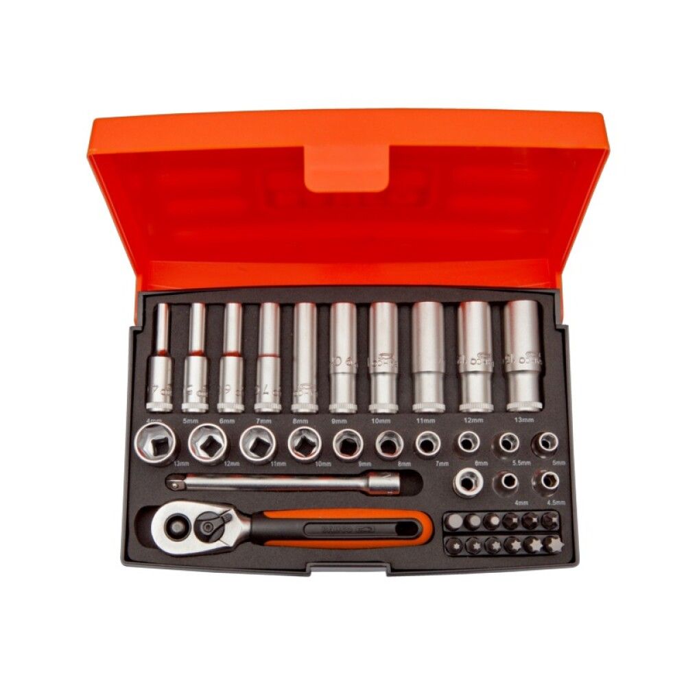 Topplyklasett 1/4" 37 hlutir Bahco