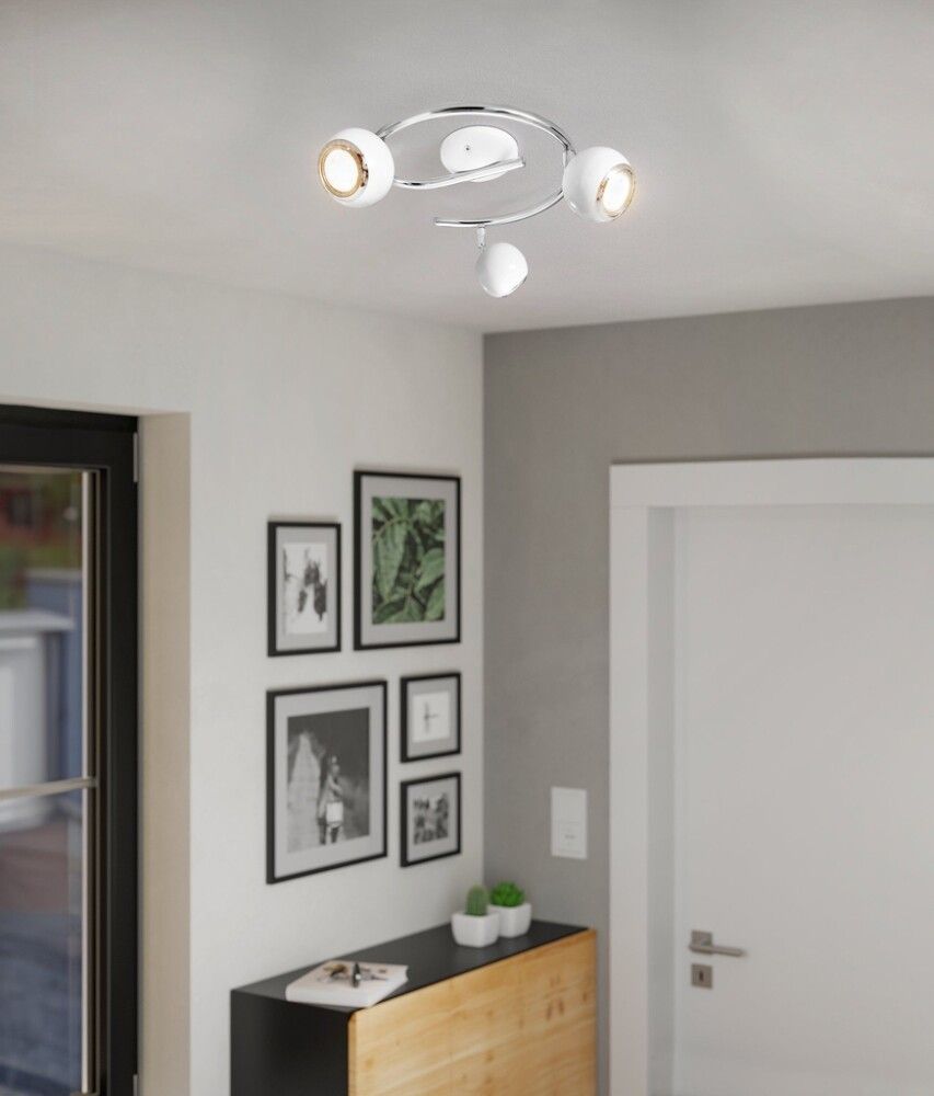 LED-loftljós Bimeda, GU10 frá Eglo, m/3 kösturum, hvítt