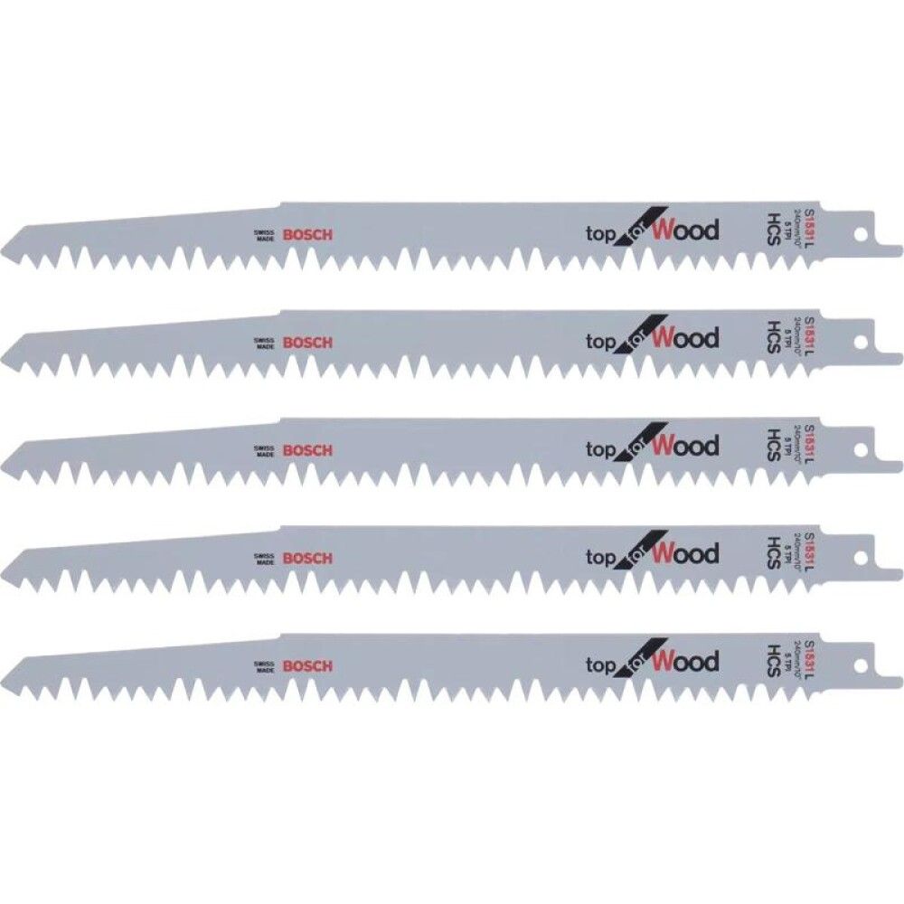 Sverðsagarblöð 240 mm fyrir við 5 TPI Bosch 5 stk