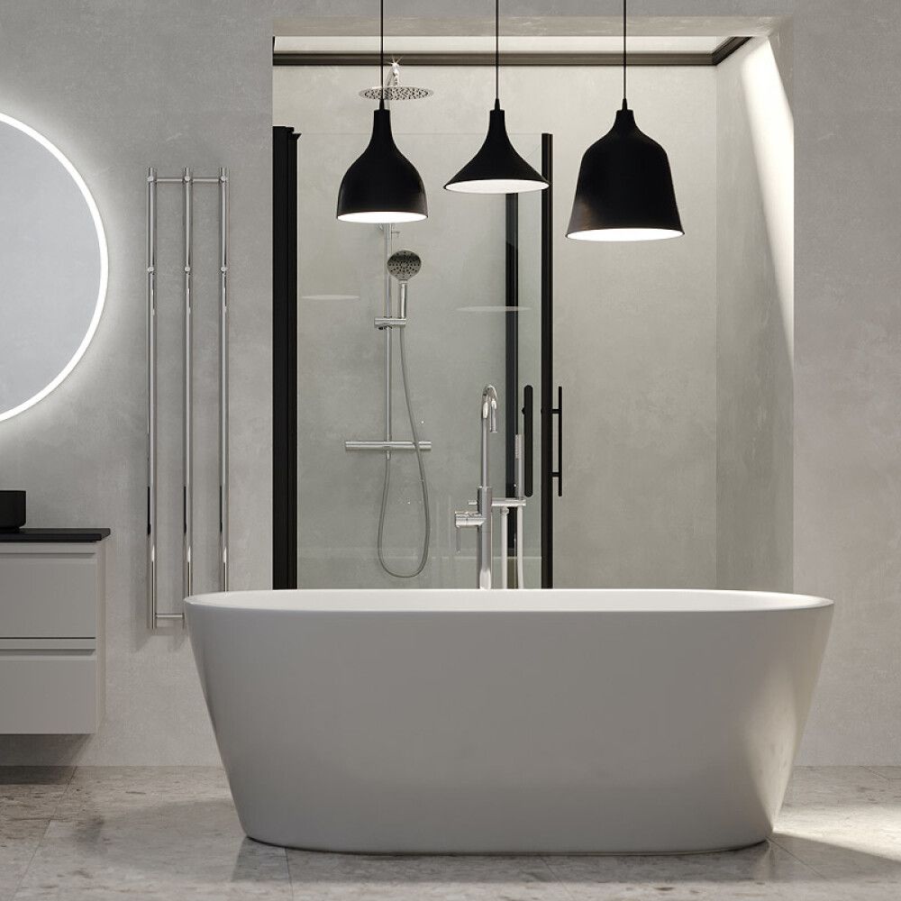 Baðkar frístandandi Visby hvítt 160x75 cm Camargue