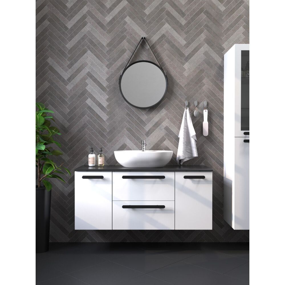 Spegill hringlaga svartur 55 cm Skärgård