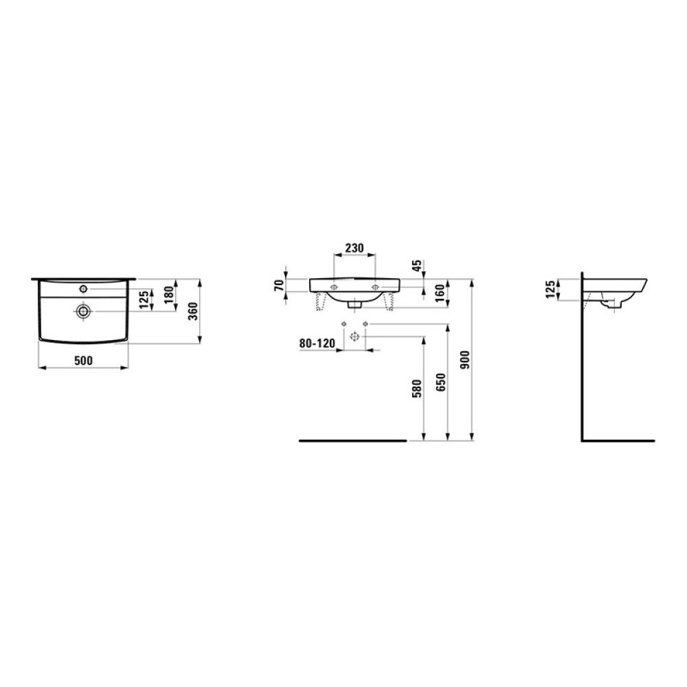 Handlaug 50x36 cm Laufen Pro-N