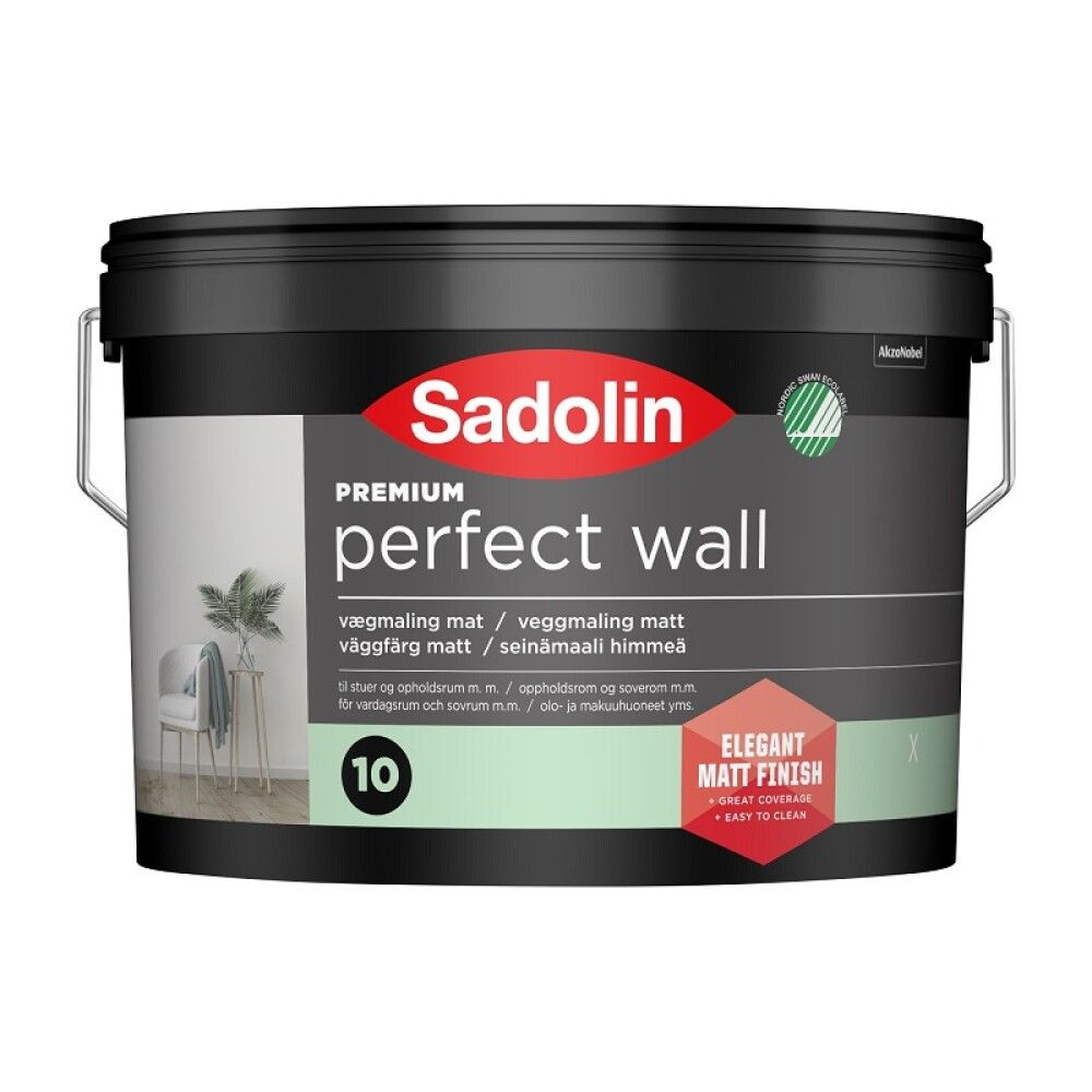 Veggmálning Premium Perfect Wall hvítur 5L Sadolin