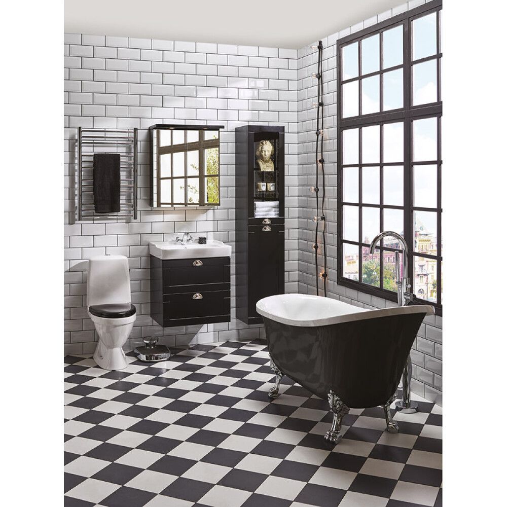 Baðkar frístandandi Camargue Siljan 150x75 cm svart