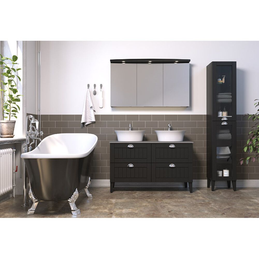 Baðkar frístandandi Camargue Siljan 150x75 cm svart