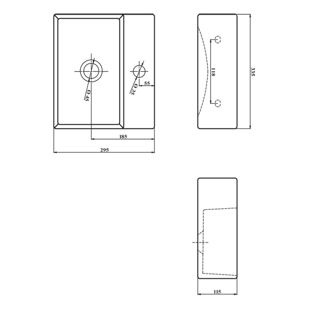 Handlaug 33,5x29,5 cm Camargue El Hiero