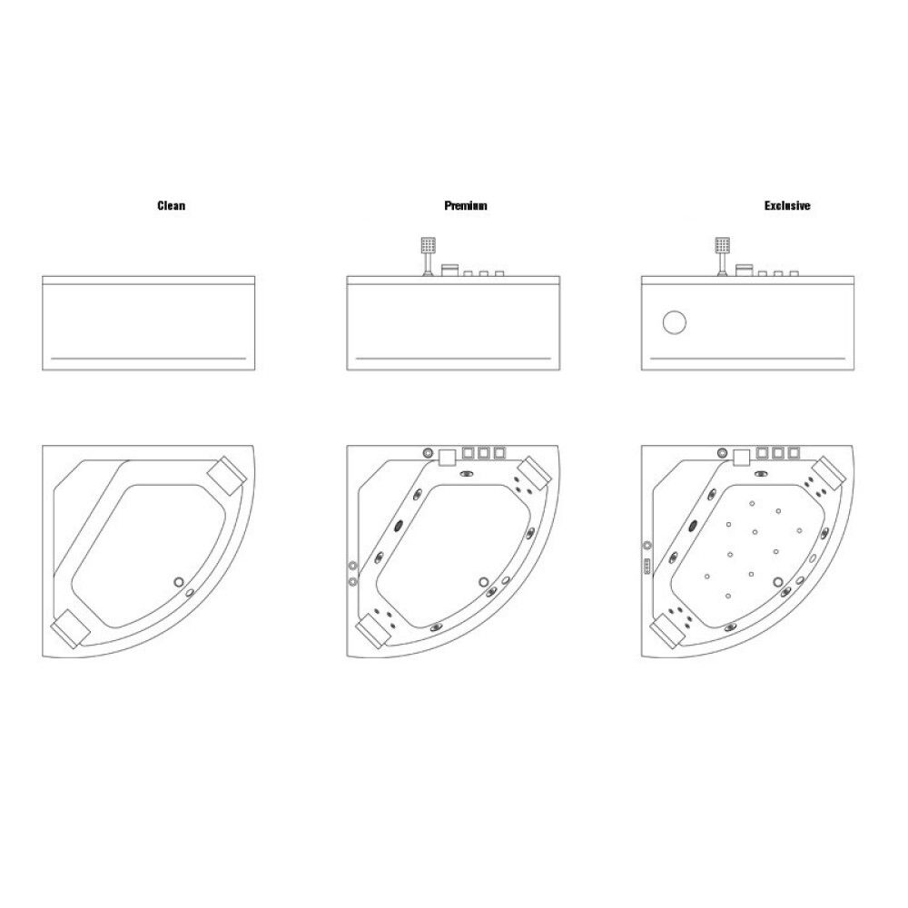 Baðkar frístandandi Camargue Uppland Clean 140x140x58 cm