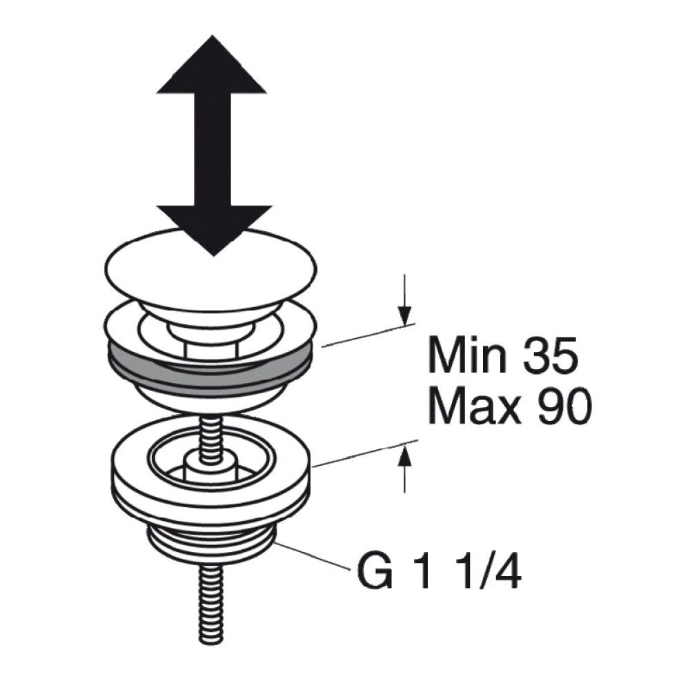 Botnventill 1 1/4" smella Gustavsberg Króm