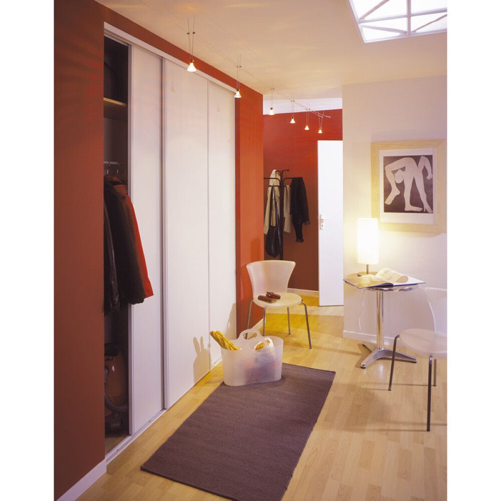 Rennihurð 250x180 cm 3 stk Optimum hvít og grá