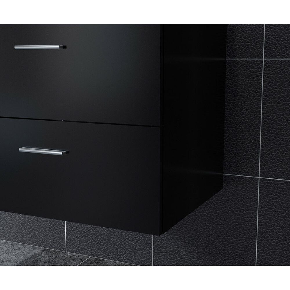 Baðinnrétting með handlaug 60cm Nortiq Bergamo svört