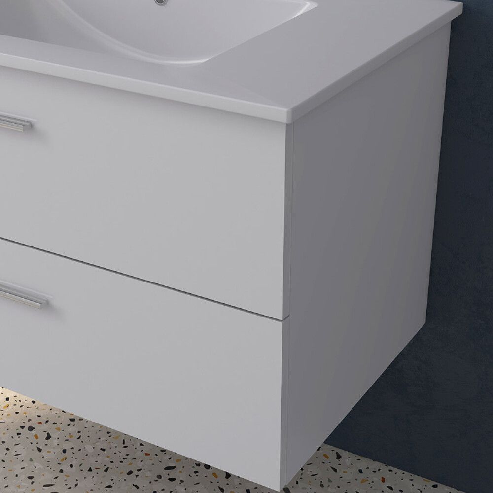 Baðinnrétting 80cm Bergamo matt hvít