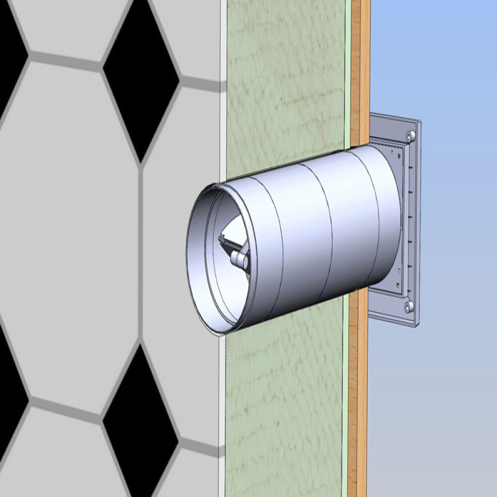 Loftventil sett fyrir útvegg Ø125mm YVG125 hvítt