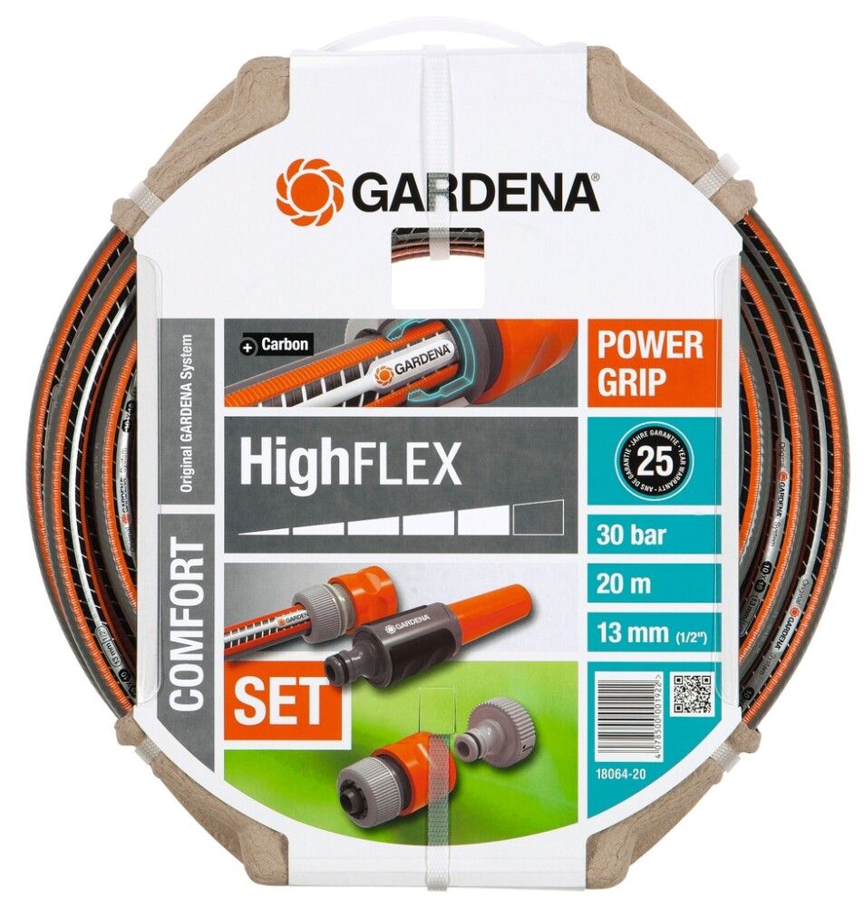 Garðslanga Highflex með aukahlutum 13mm 1/2" 20m