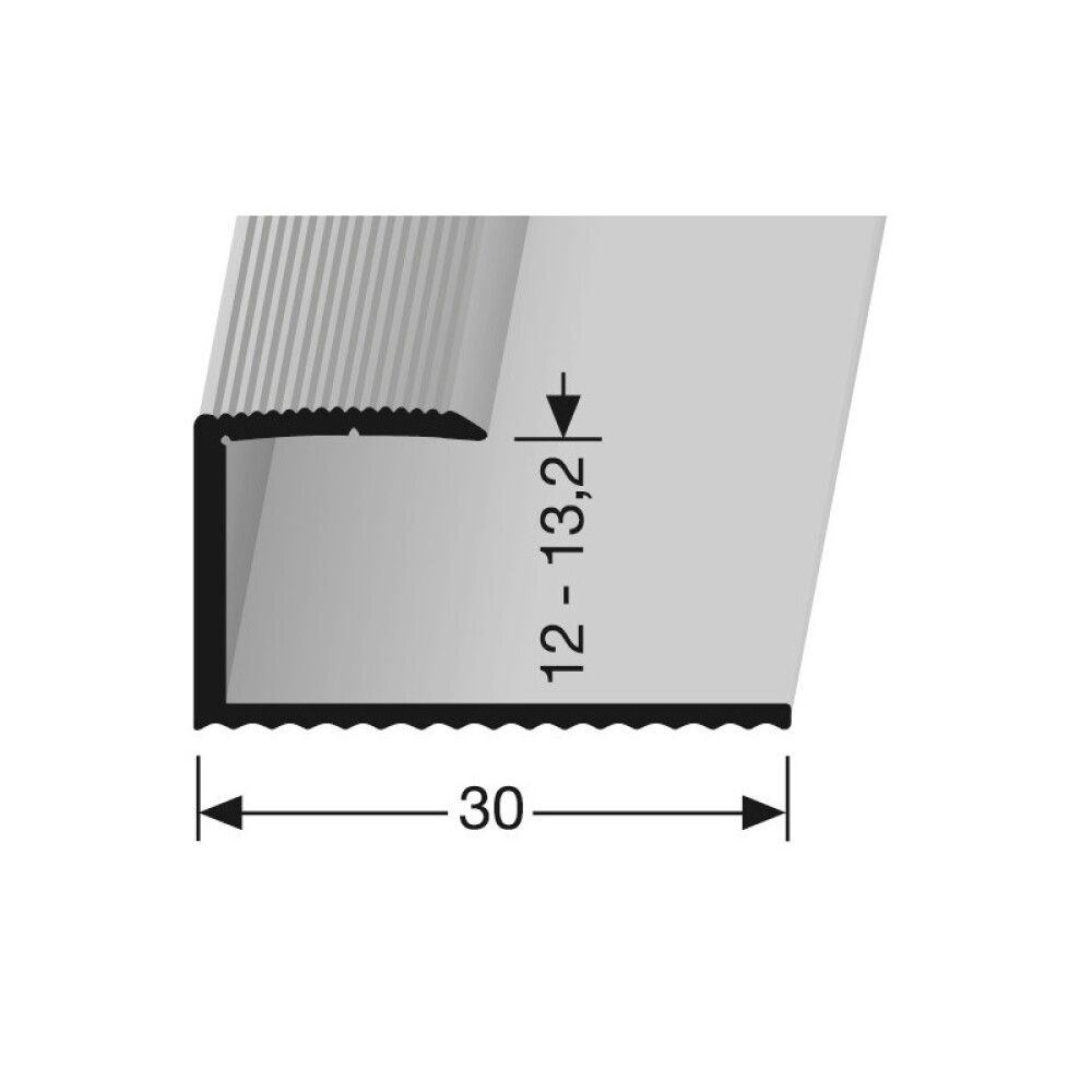Endanef U-prófíll 270x3x1,35cm Logoclic silfur