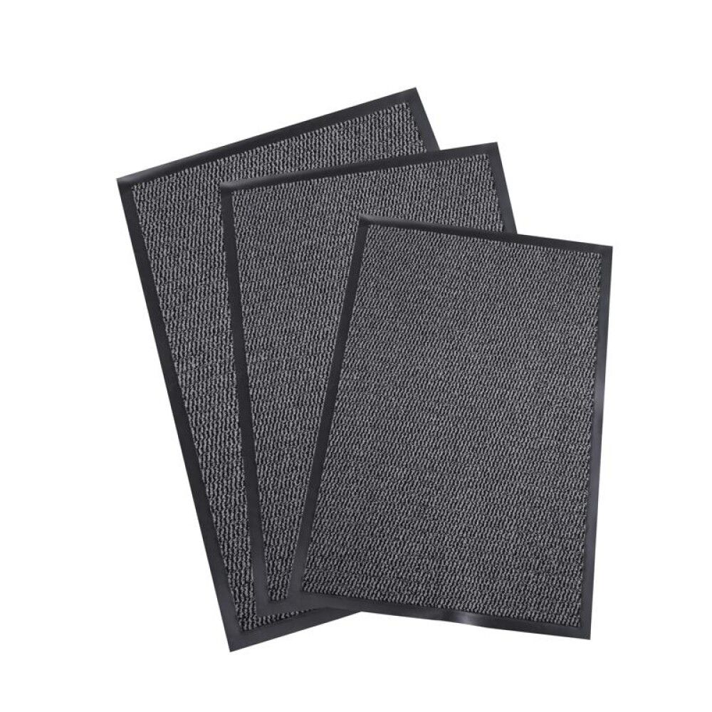 Gólfmotta með gúmmí 60x80cm dökkgrá 1stk