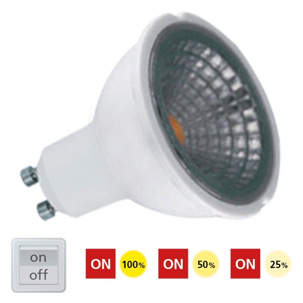 Kastarapera LED GU10 innbyggður dimmer Ø50 mm