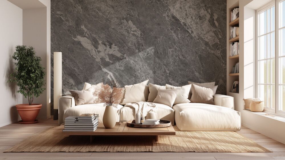 Hljóðvistarmynd marmari grár 3600x2420x20 mm InEx