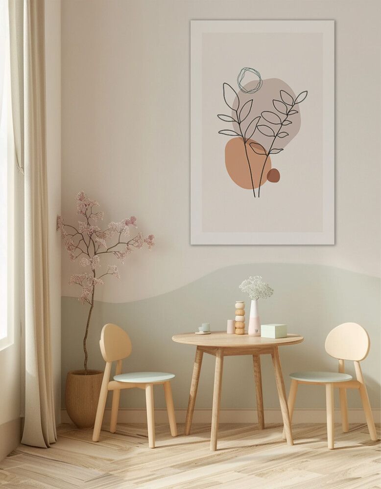 Hljóðvistarmynd abstrakt blóm 800x1220x20 mm InEx