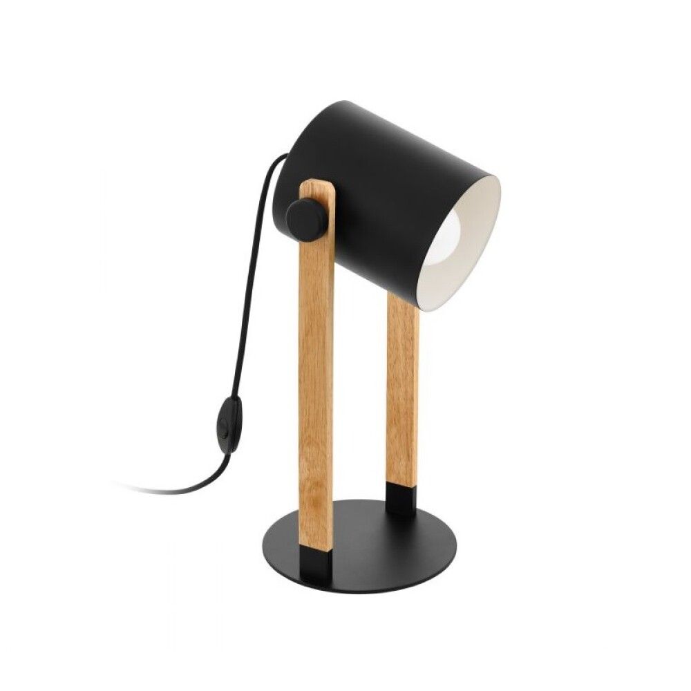Borðlampi E27cm Hornwood 42cm svart/tré