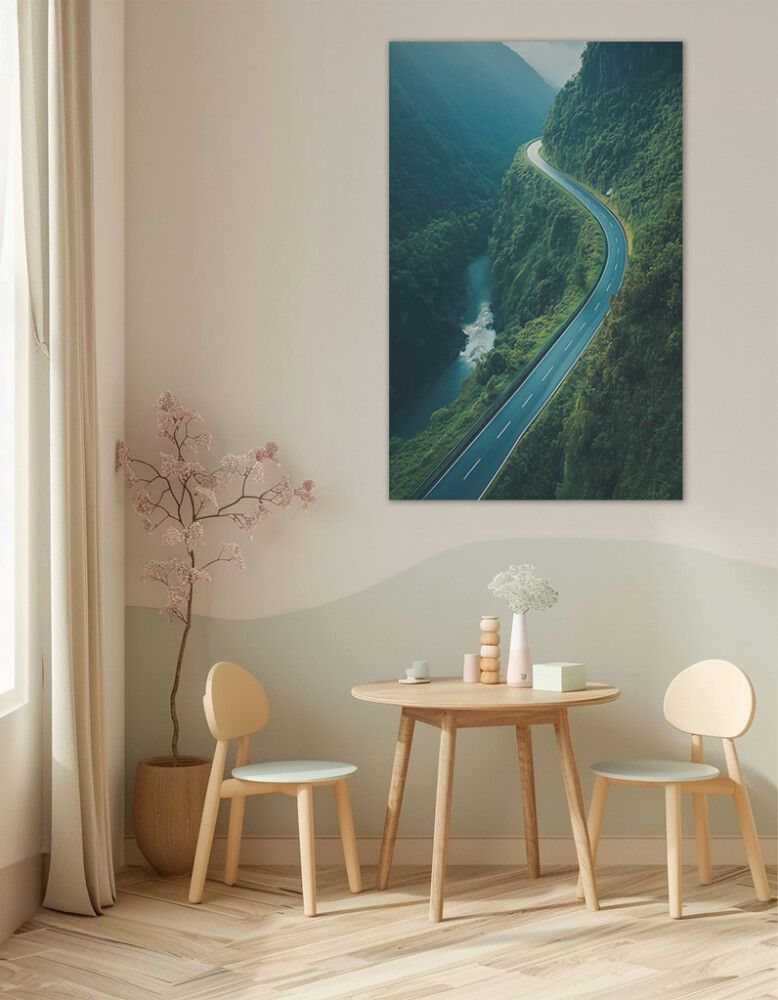 Hljóðvistarmynd landslag vegur skógur 800x1220x20 mm InEx