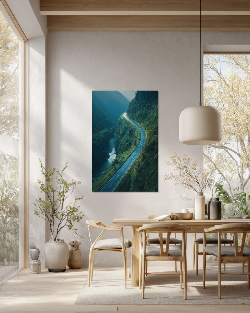 Hljóðvistarmynd landslag vegur skógur 800x1220x20 mm InEx