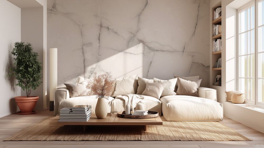 Hljóðvistarmynd marmari ljós 3600x2420x20 mm InEx