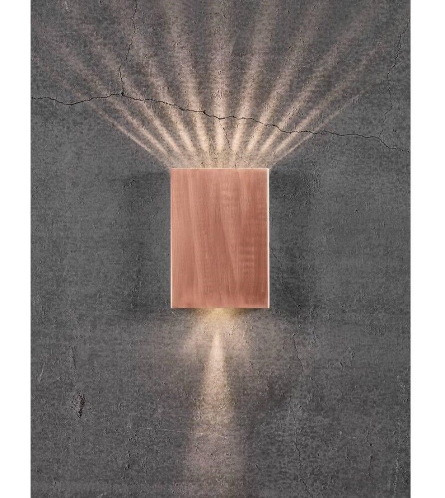 Veggljós LED Fold 15 kopar 21x14,8 cm