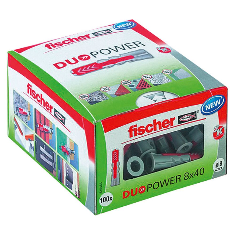 Tappar alhliða Duopower Fischer 8x40mm 100stk