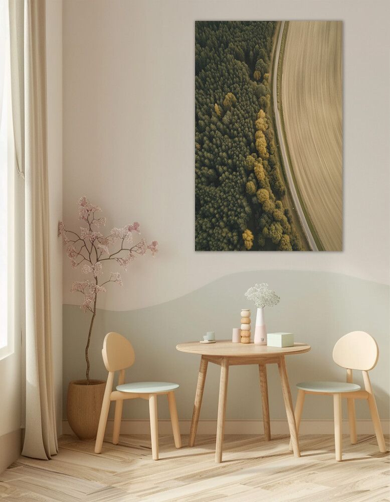 Hljóðvistarmynd landslag skógur 800x1220x20 mm InEx