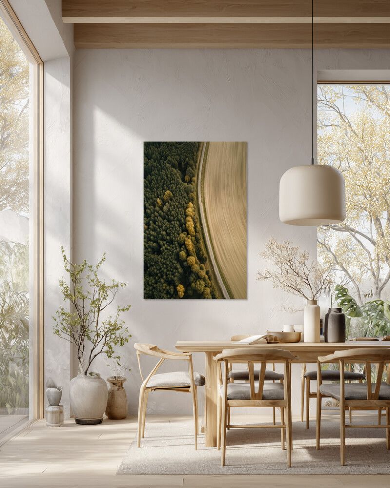 Hljóðvistarmynd landslag skógur 800x1220x20 mm InEx