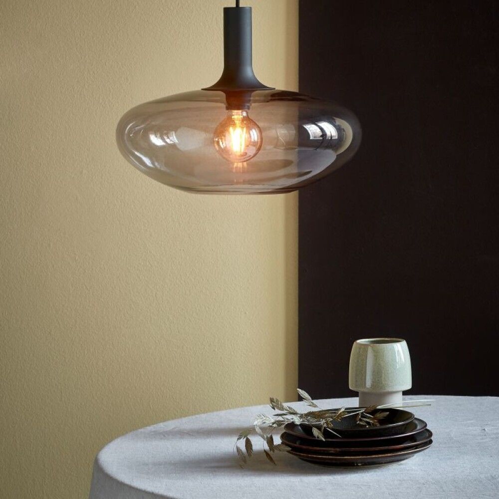 Hangandi ljós E27 Alton reykt gler Ø35 cm