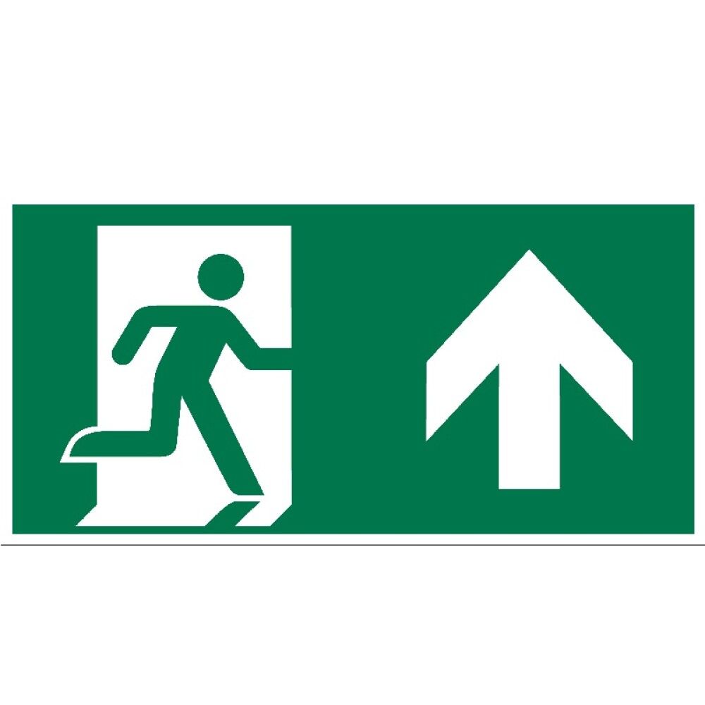 Skilti neyðarútgangur ör upp 30x15cm Pickup