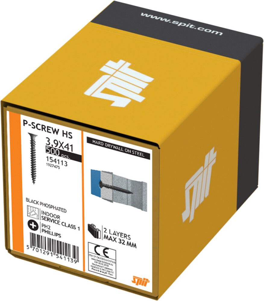 Gipsskrúfur PH2 3,9x32mm fyrir harðgips NKT 1000stk