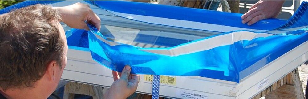 Rakaplast fyrir glugga 30cm 50m blár Dafa