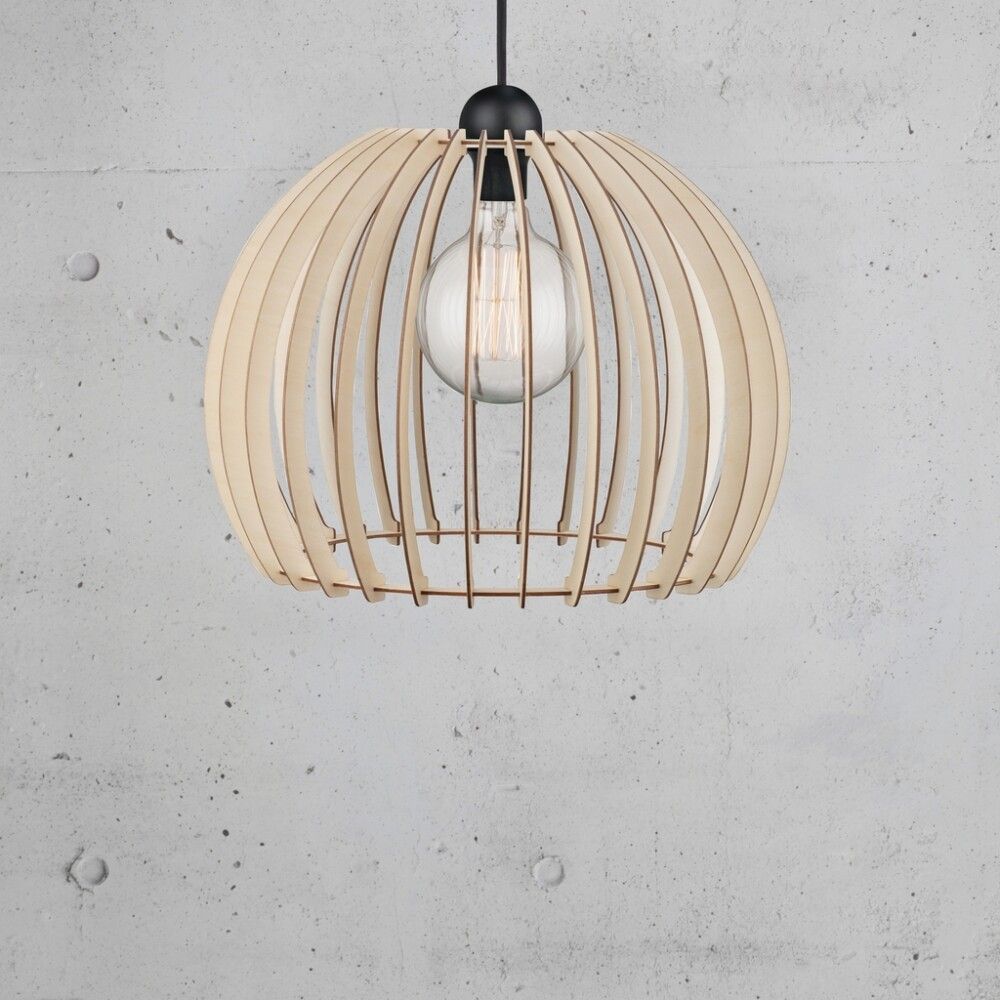 Hangandi ljós E27 Chino viður Ø40 cm