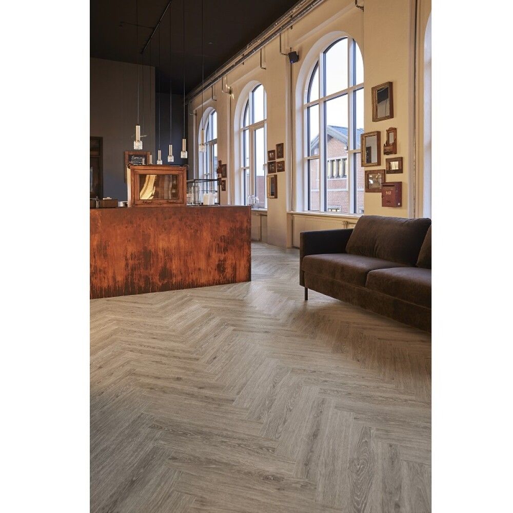 Vínylparket fiskibeina Novego Steel 7 mm Timberman 1,2m²